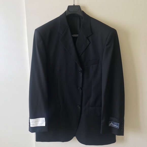 DALCOS 3 Buttons Black Wool Suit Made in Italy - Picture 1 of 8